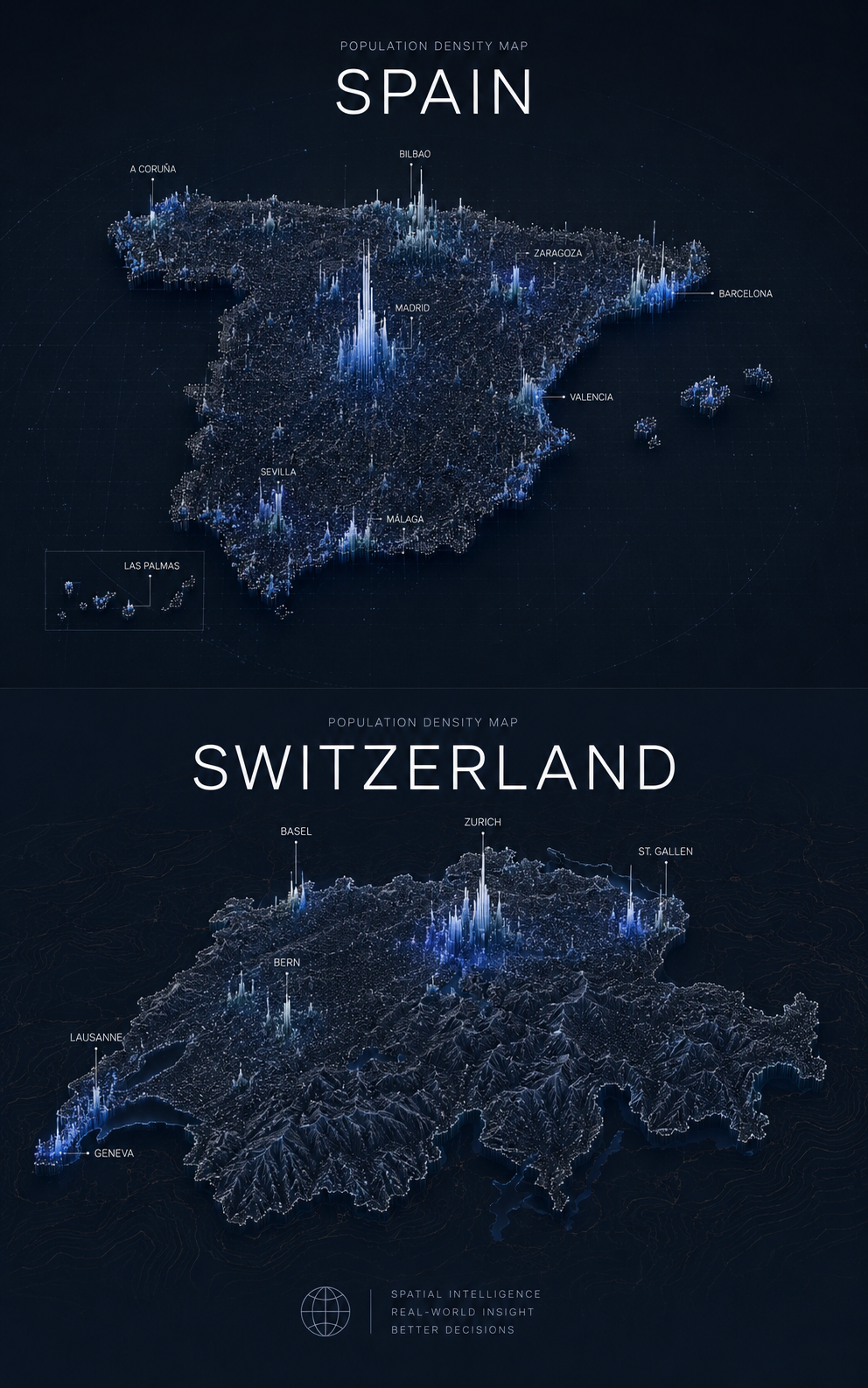 Population Density Map Studies